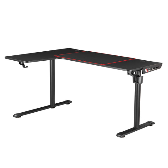 Devan Contemporary Black 65-Inch Metal Computer and Gaming Desk by