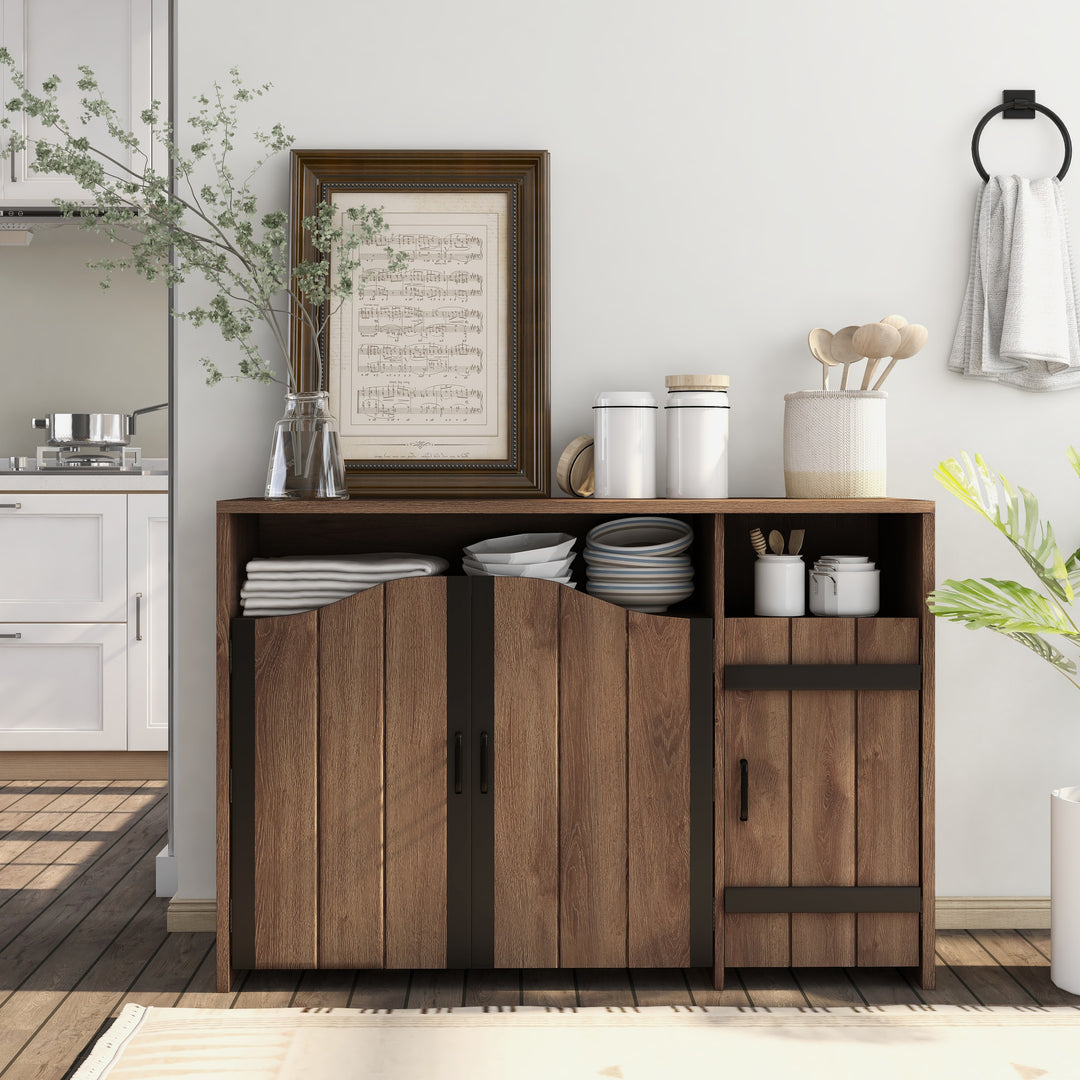 Horr 47-In. Rustic Walnut 7-Shelf Buffet Server