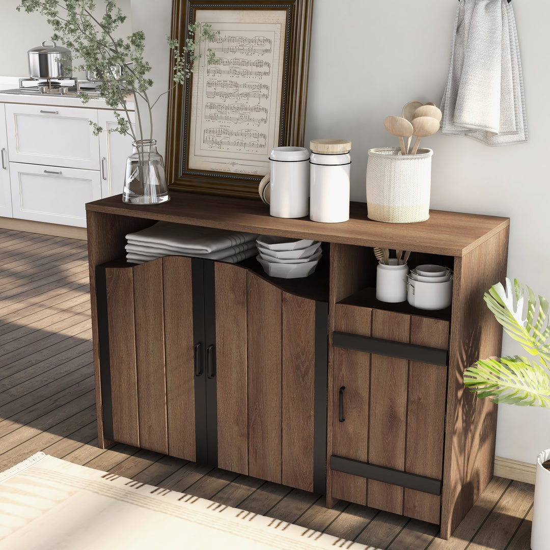 Horr 47-In. Rustic Walnut 7-Shelf Buffet Server