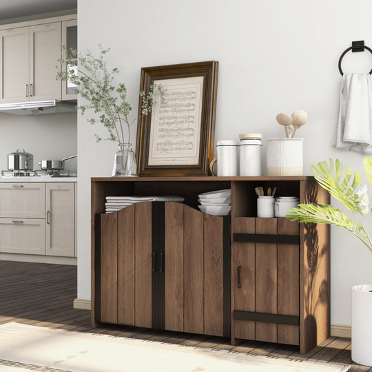 Horr 47-In. Rustic Walnut 7-Shelf Buffet Server