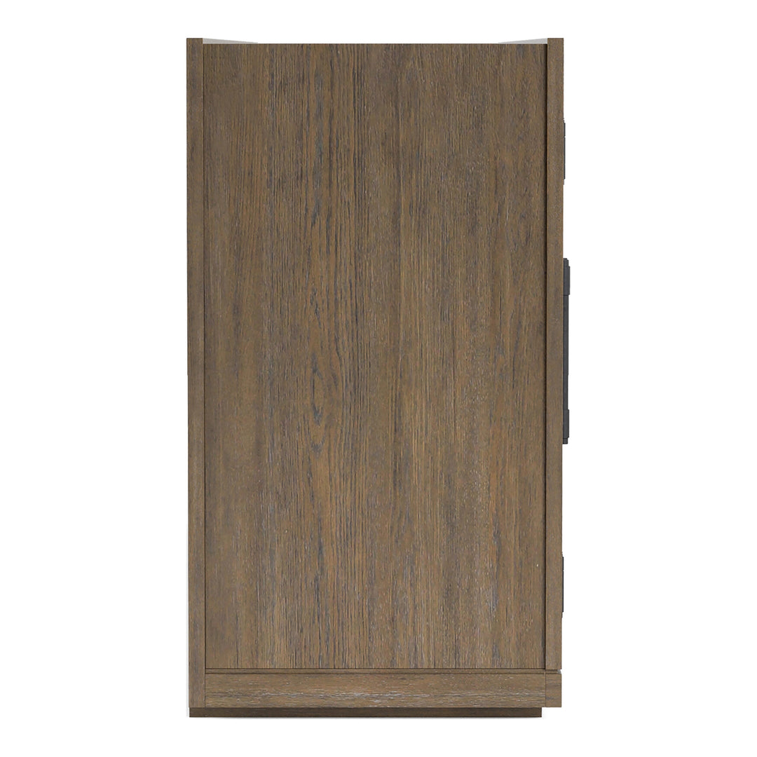 Lenn Modern Farmhouse Oak Wood 4-Door Dining Server with Glass Doors