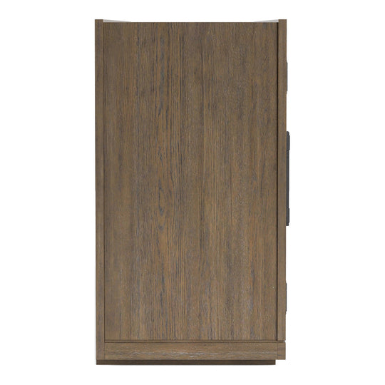 Lenn Modern Farmhouse Oak Wood 4-Door Dining Server with Glass Doors