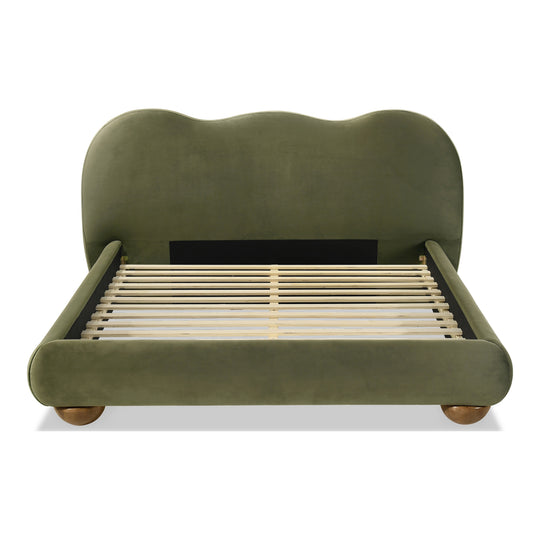 Nilo Modern Fabric Upholstered Platform Bed with Curved Headboard