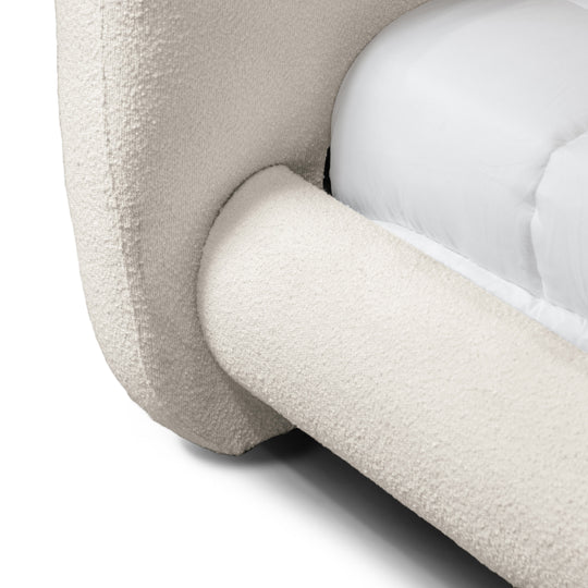Nilo Modern Fabric Upholstered Platform Bed with Curved Headboard