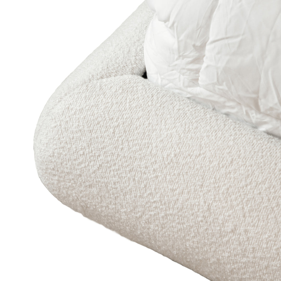Nilo Modern Fabric Upholstered Platform Bed with Curved Headboard