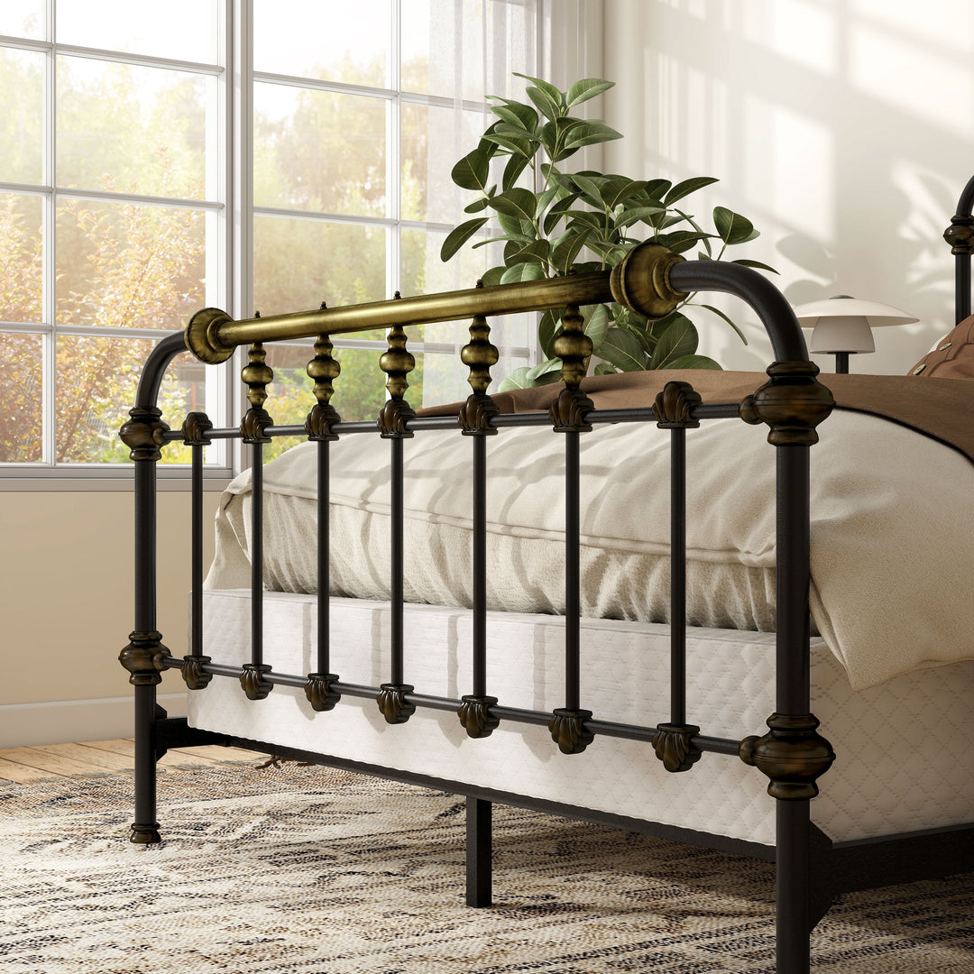 Pall Industial Black Metal Panel Bed