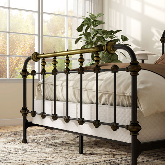 Pall Industial Black Metal Panel Bed