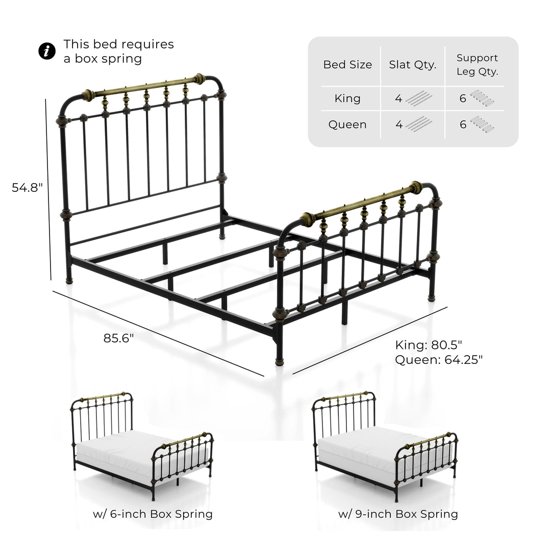 Pall Industial Black Metal Panel Bed