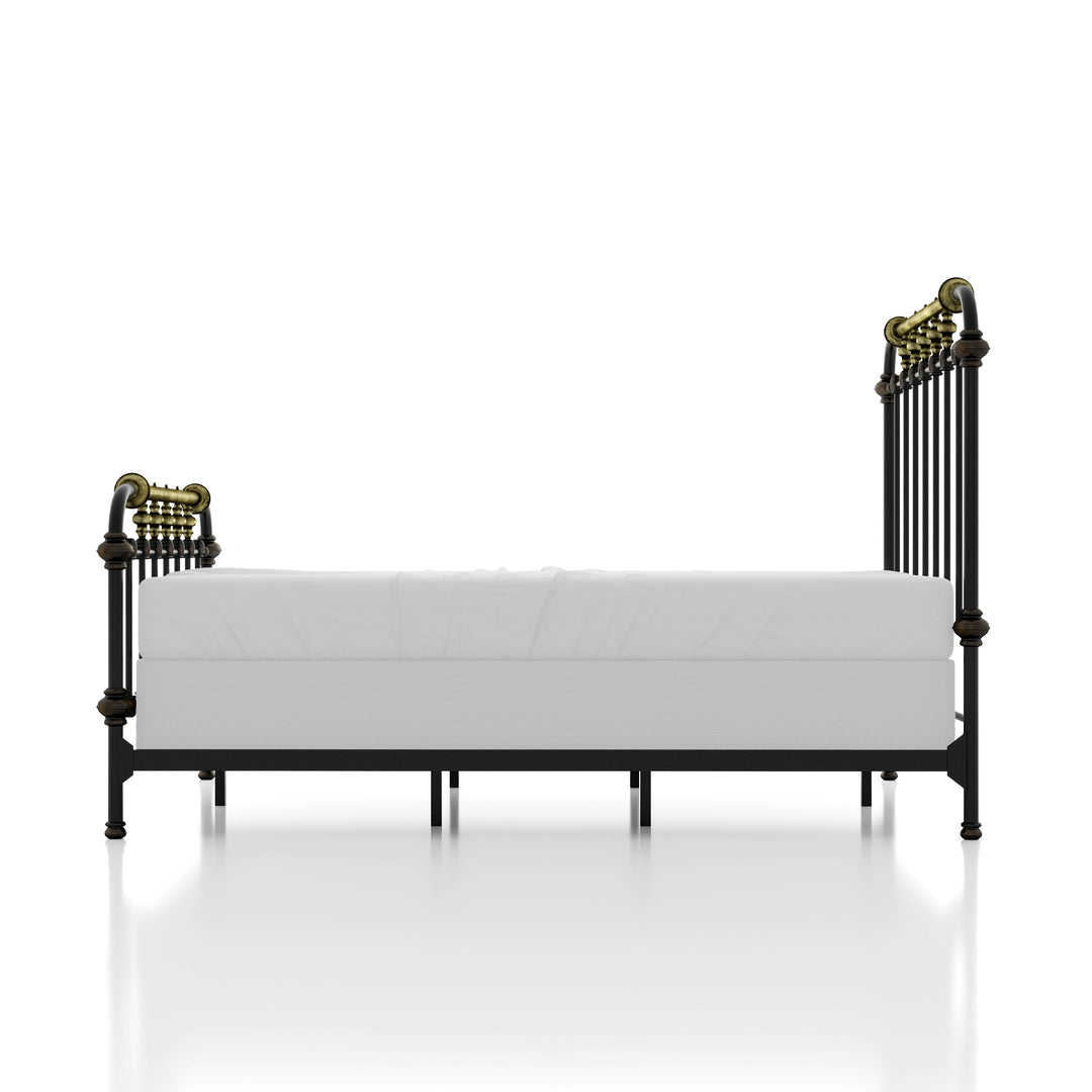 Pall Industial Black Metal Panel Bed