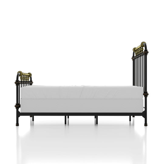 Pall Industial Black Metal Panel Bed