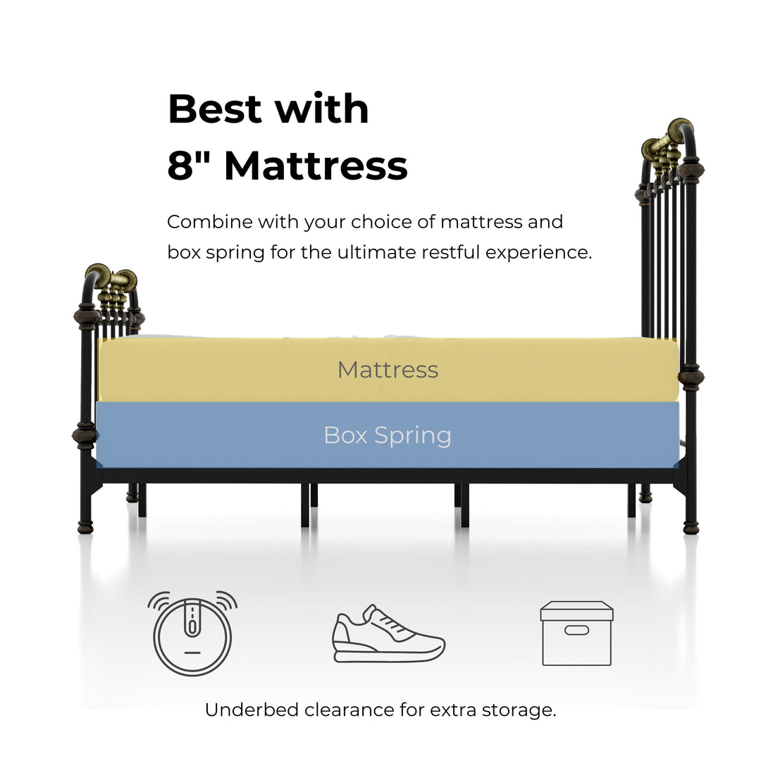 Pall Industial Black Metal Panel Bed