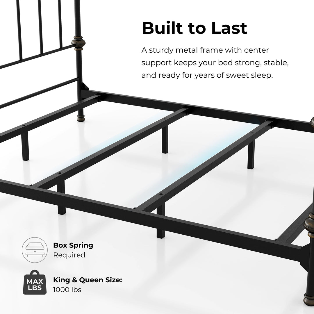 Pall Industial Black Metal Panel Bed