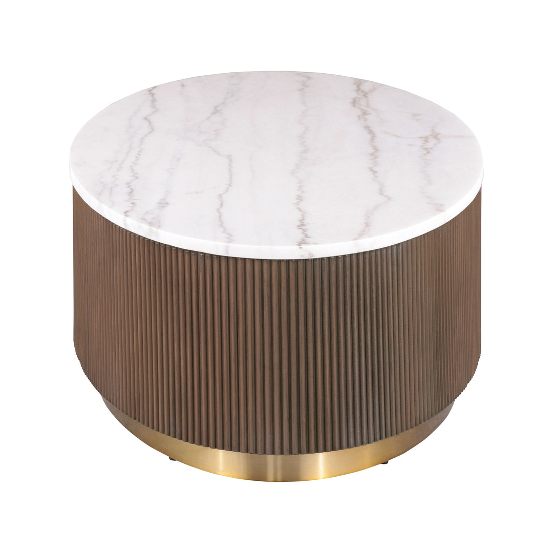 Torin Modern Genuine Marble Top round Coffee Table