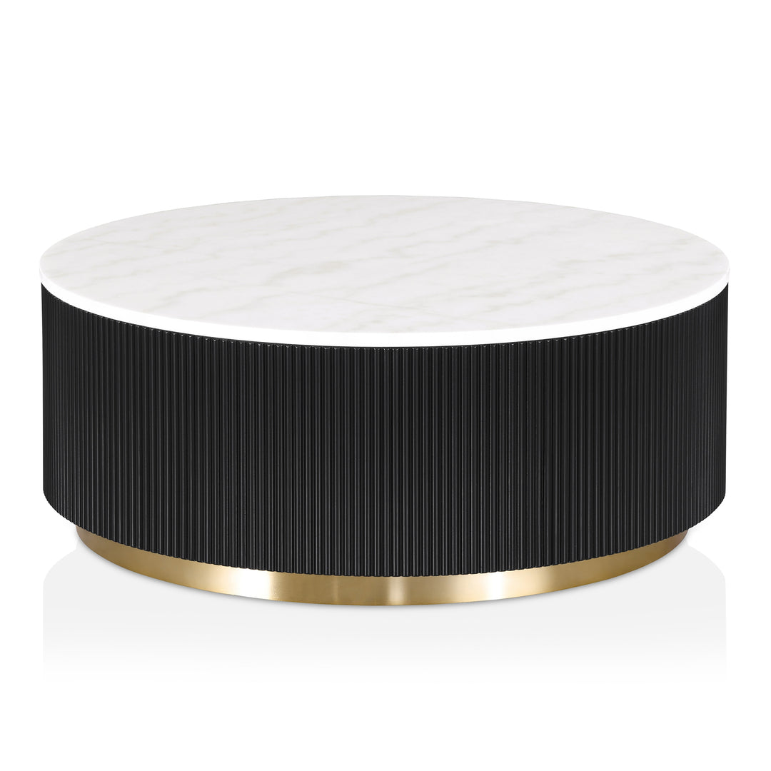 Torin Modern Genuine Marble Top round Coffee Table