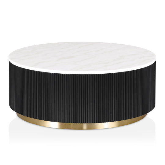 Torin Modern Genuine Marble Top round Coffee Table
