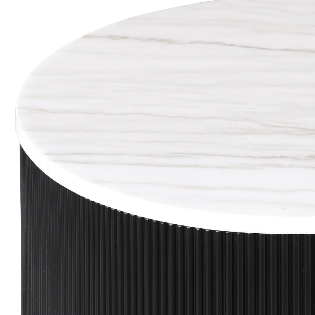 Torin Modern Genuine Marble Top round Coffee Table