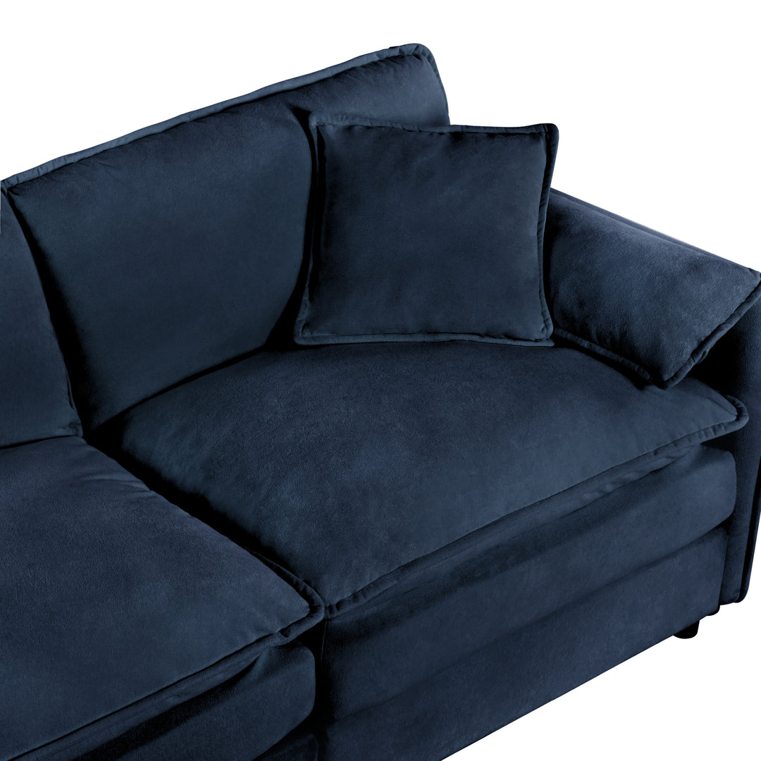- 6-Piece Modular U-Shaped 143.31" Sectional Sofa with 2 Movable Ottomans