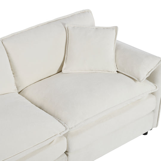 - 6-Piece Modular U-Shaped 143.31" Sectional Sofa with 2 Movable Ottomans