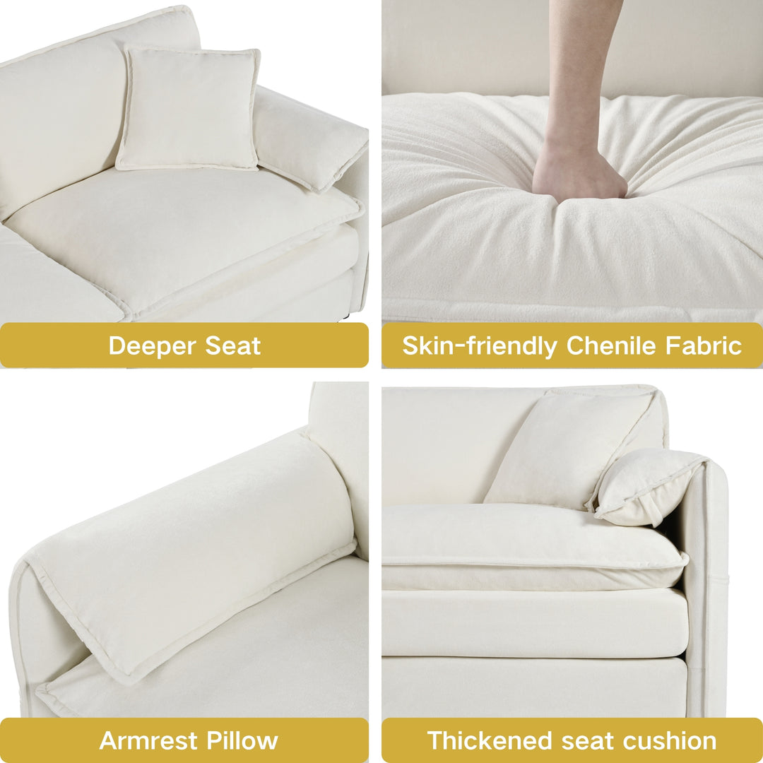 - 6-Piece Modular U-Shaped 143.31" Sectional Sofa with 2 Movable Ottomans