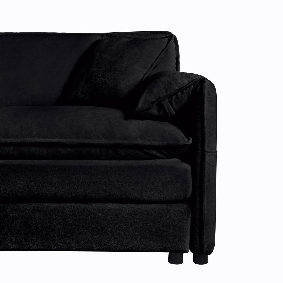 - 6-Piece Modular U-Shaped 143.31" Sectional Sofa with 2 Movable Ottomans