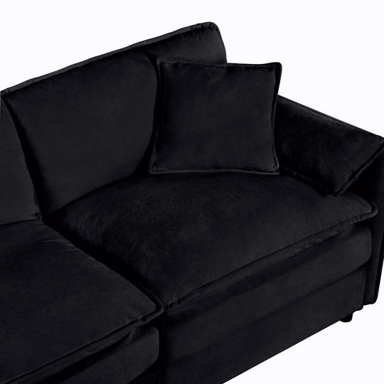 - 6-Piece Modular U-Shaped 143.31" Sectional Sofa with 2 Movable Ottomans