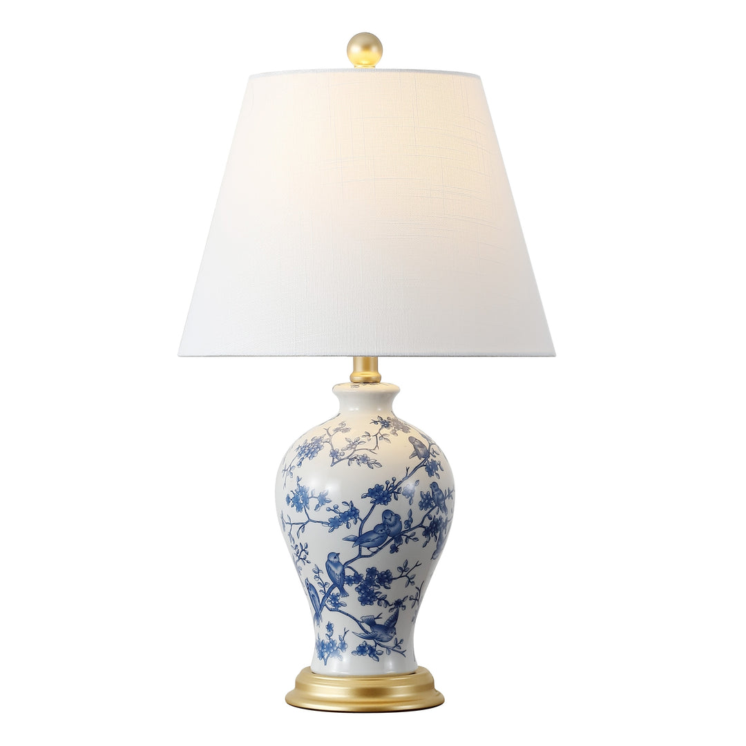 Grace 24" Floral LED Table Lamp, Multi/Brass
