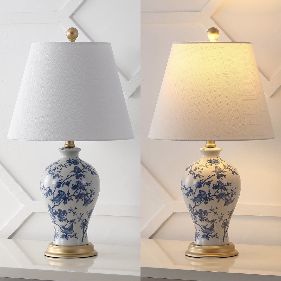 Grace 24" Floral LED Table Lamp, Multi/Brass