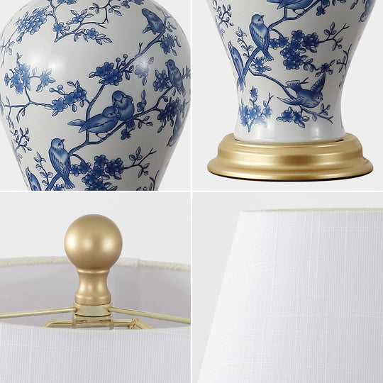 Grace 24" Floral LED Table Lamp, Multi/Brass