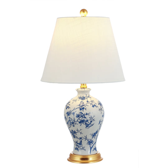 Grace 24" Floral LED Table Lamp, Multi/Brass