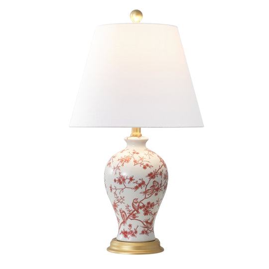 Grace 24" Floral LED Table Lamp, Multi/Brass
