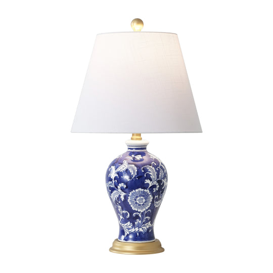 Grace 24" Floral LED Table Lamp, Multi/Brass