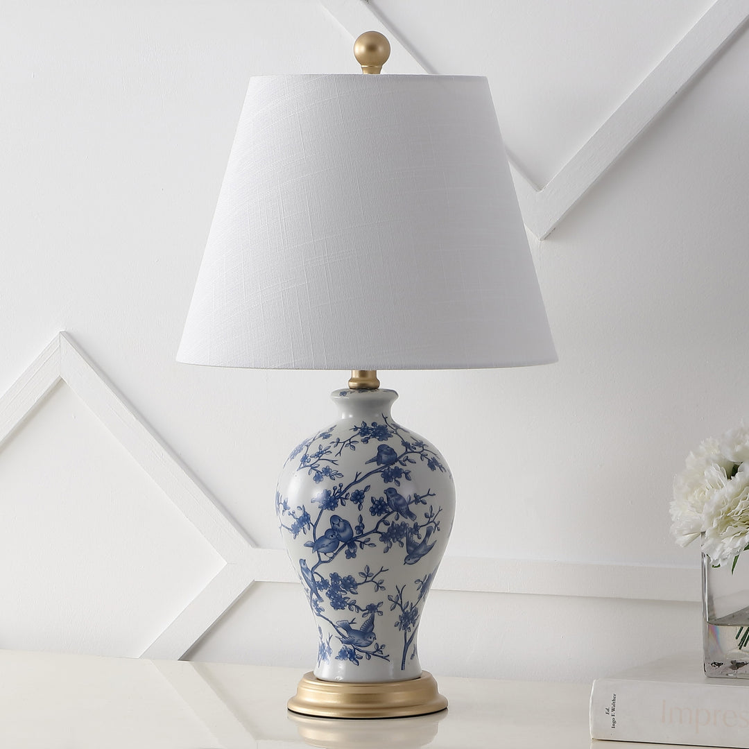 Grace 24" Floral LED Table Lamp, Multi/Brass