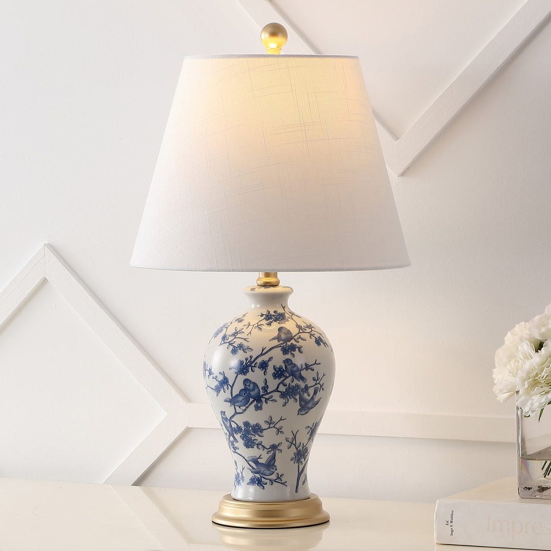 Grace 24" Floral LED Table Lamp, Multi/Brass