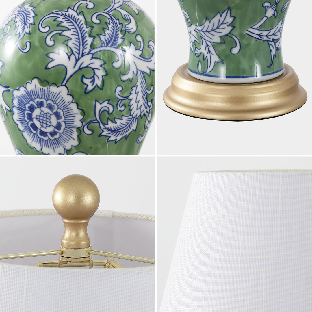 Grace 24" Floral LED Table Lamp, Multi/Brass