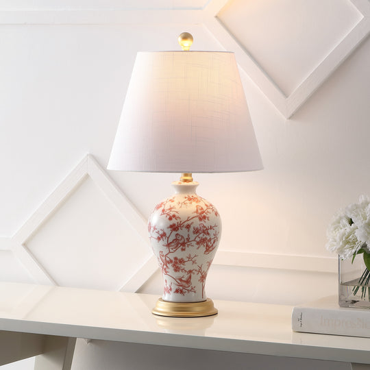 Grace 24" Floral LED Table Lamp, Multi/Brass