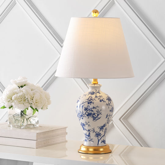 Grace 24" Floral LED Table Lamp, Multi/Brass