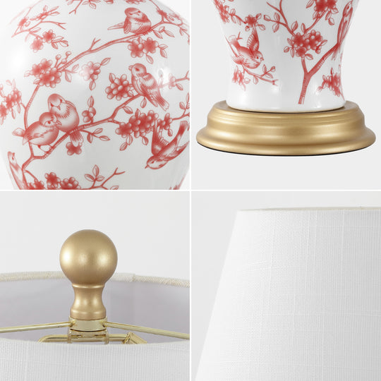 Grace 24" Floral LED Table Lamp, Multi/Brass