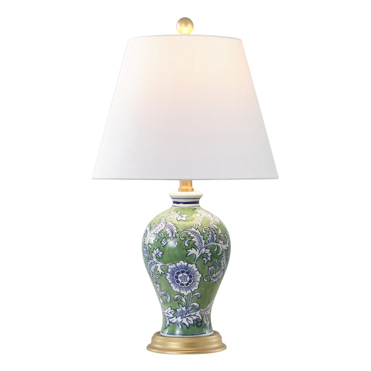 Grace 24" Floral LED Table Lamp, Multi/Brass