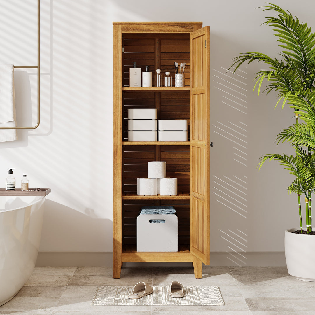 Gribs Acacia Wood Indoor/Outdoor Teak Finish Storage Cabinet by  - 61.81" H