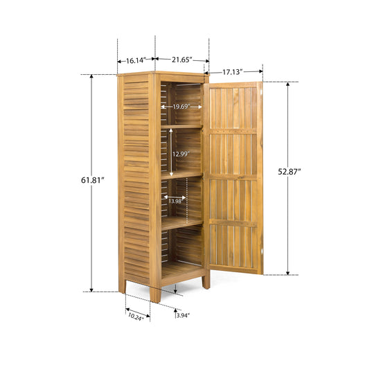 Gribs Acacia Wood Indoor/Outdoor Teak Finish Storage Cabinet by  - 61.81" H