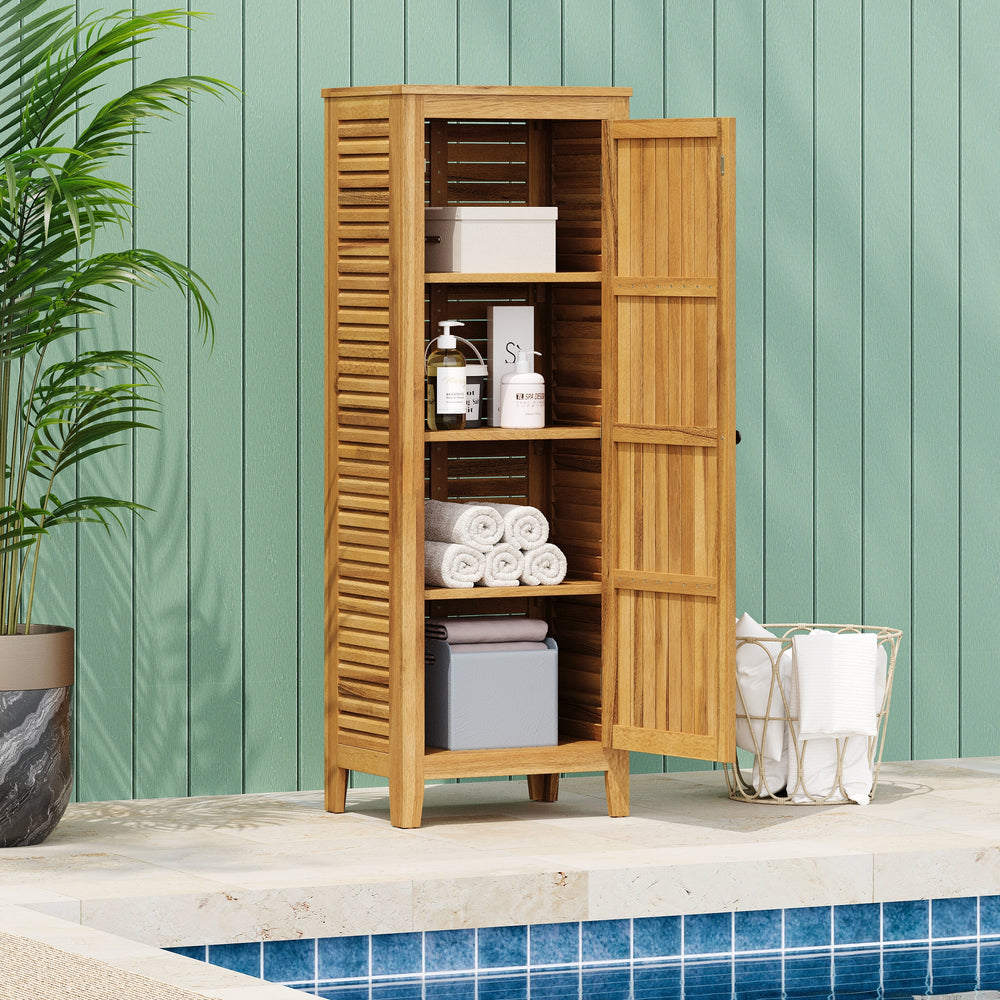 Gribs Acacia Wood Indoor/Outdoor Teak Finish Storage Cabinet by  - 61.81" H