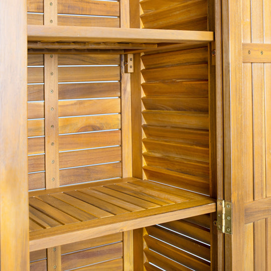 Gribs Acacia Wood Indoor/Outdoor Teak Finish Storage Cabinet by  - 61.81" H