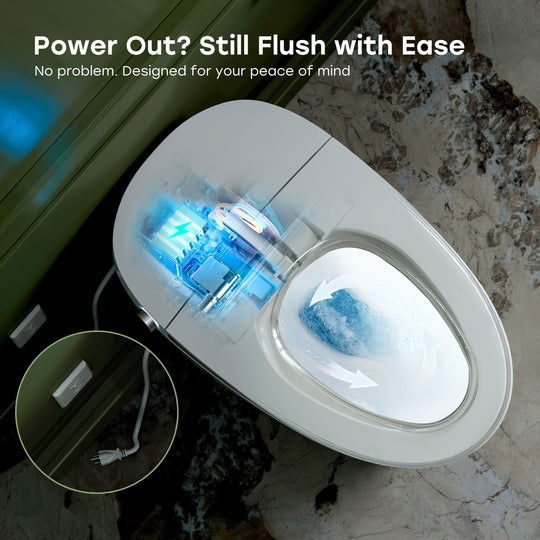 Elongated Bidet Toilet with Tank Auto Flush UVC Sterilization White - 12 Inch Rough In