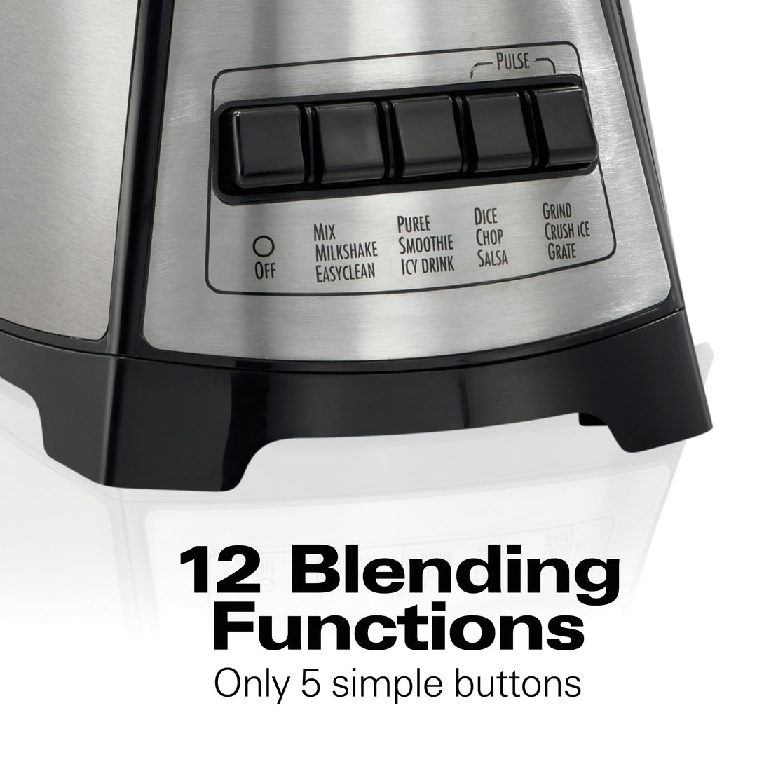 Black 12 Speed Glass Jar Blender with Food Chopper