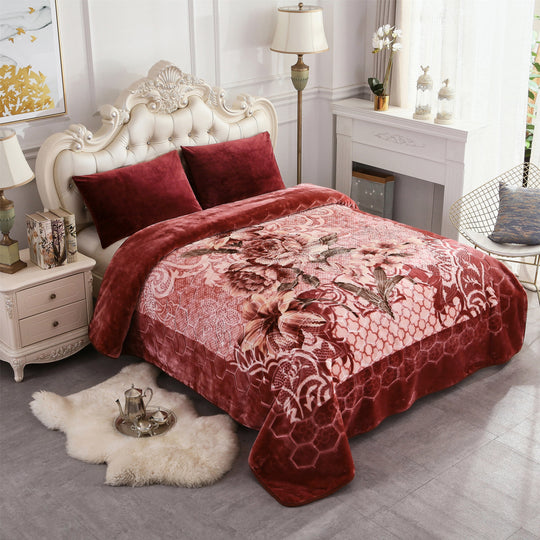 Heavy Korean Mink Fleece King Size Blanket, Christmas Gift for Parents