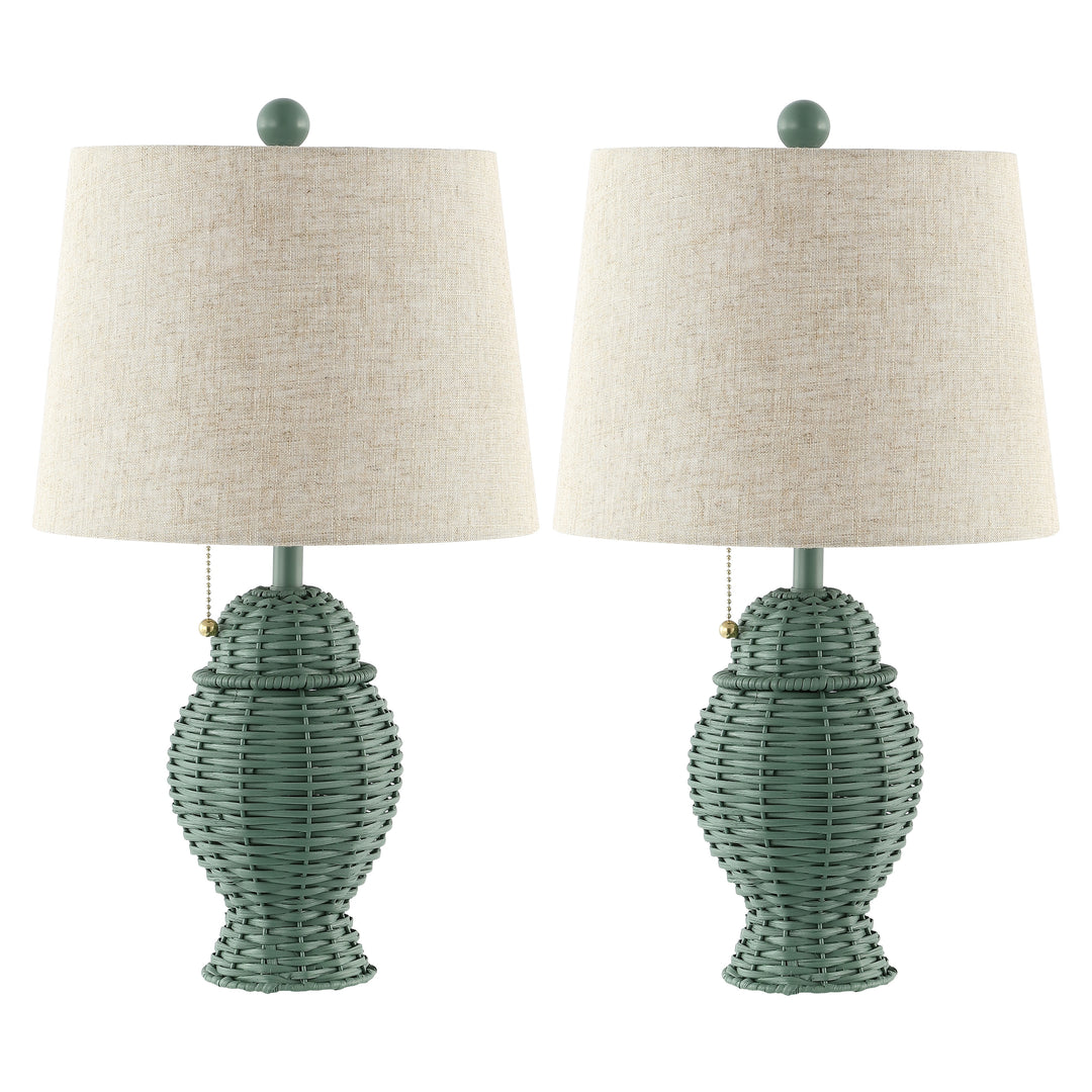 Hunter Wicker 20.5" Bohemian Rustic Iron LED Table Lamp