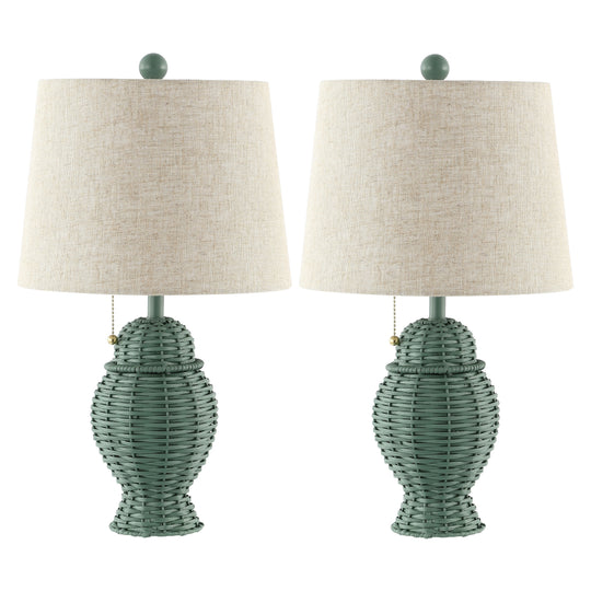 Hunter Wicker 20.5" Bohemian Rustic Iron LED Table Lamp