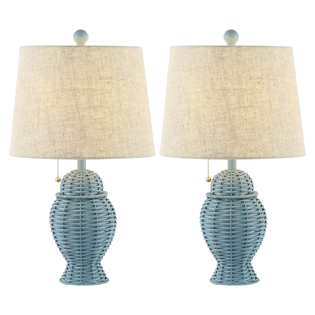 Hunter Wicker 20.5" Bohemian Rustic Iron LED Table Lamp