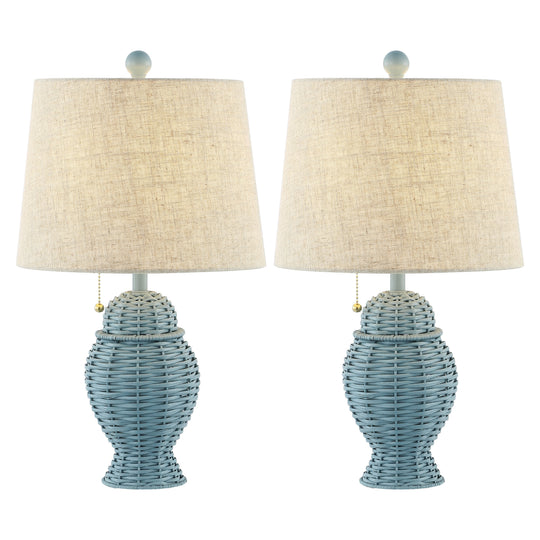 Hunter Wicker 20.5" Bohemian Rustic Iron LED Table Lamp