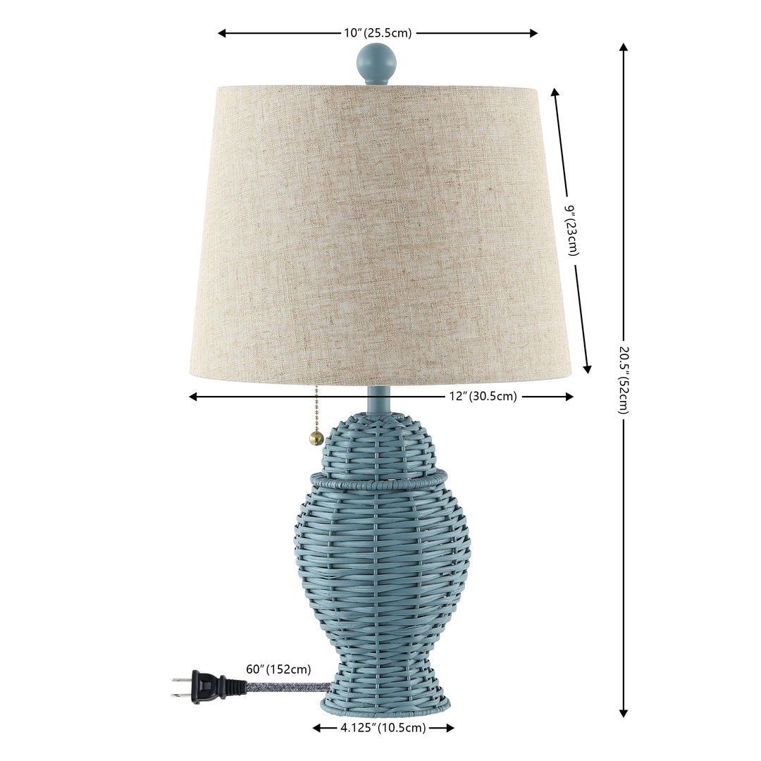 Hunter Wicker 20.5" Bohemian Rustic Iron LED Table Lamp